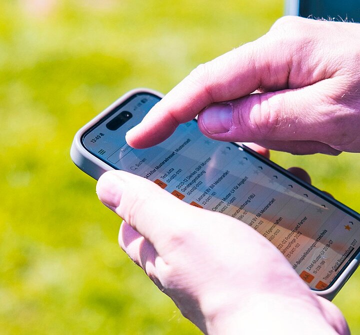 Mobile Projekt- und Kundendaten in der CONNECT app